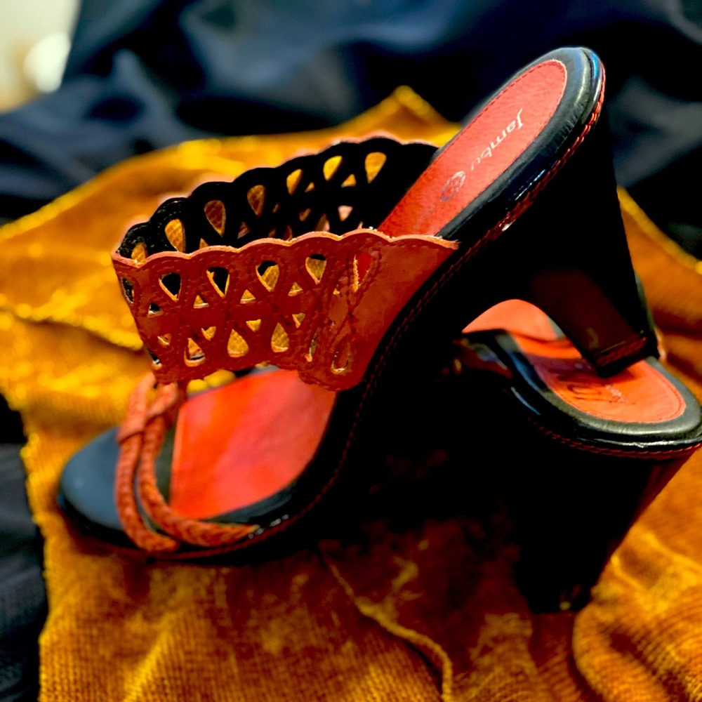 Jambu Metro Luxe Sandals Red Leather
